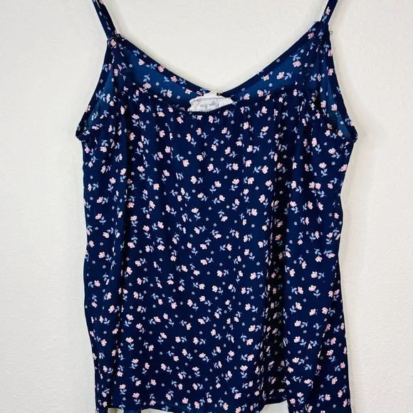 Hippie Rose Blue Floral Sleeveless Blouse - Picture 6 of 16